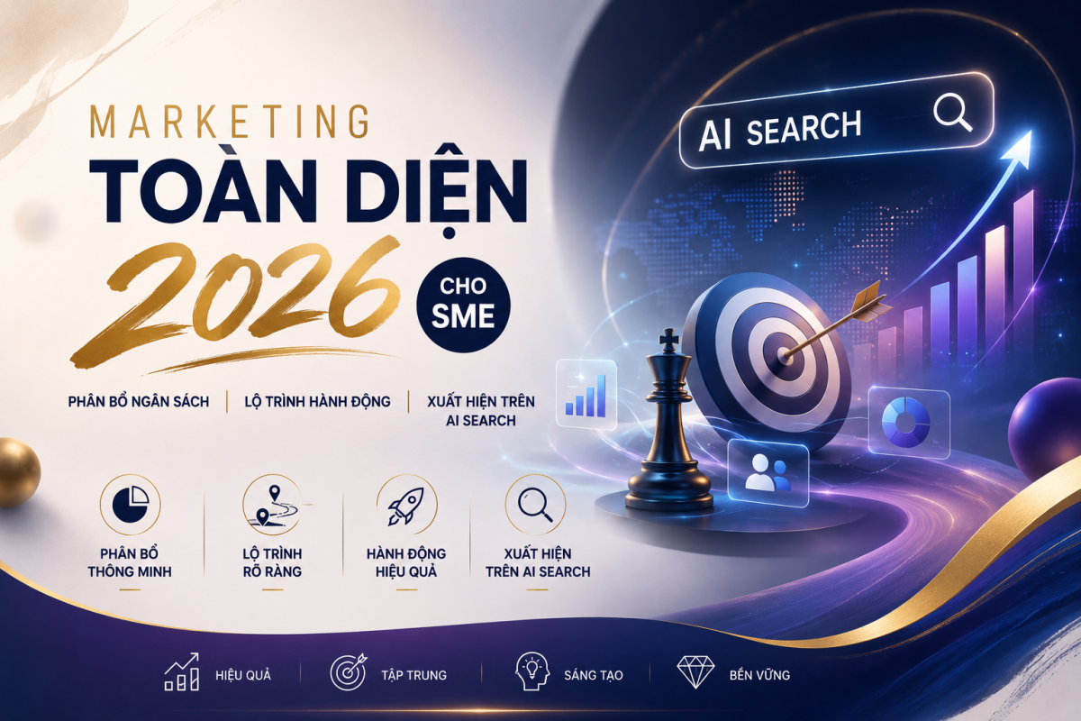 Marketing Toàn Diện 2026 Cho SME: Phân Bổ Ngân Sách, Lộ Trình Hành Động Và Cách Xuất Hiện Trên AI Search