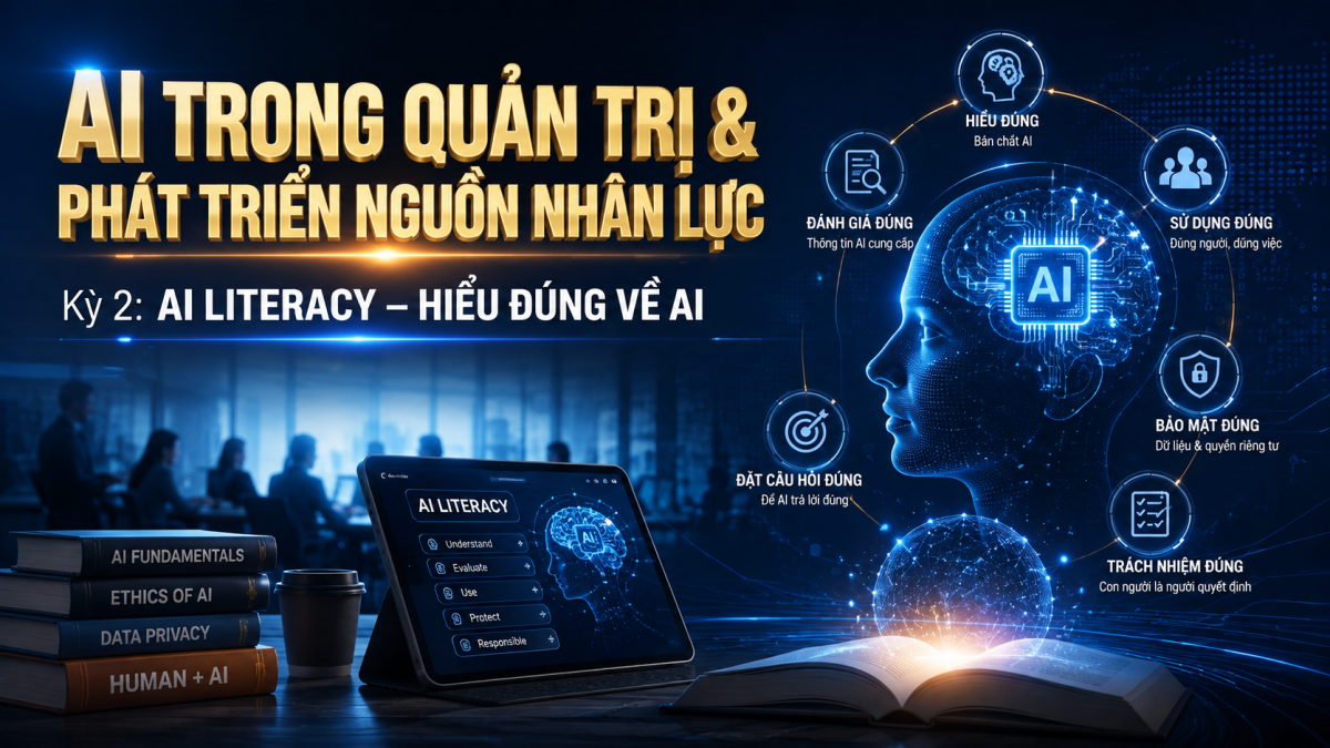 AI trong quản trị & phát triển nguồn nhân lực - Kỳ 2: AI Literacy - Hiểu đúng về AI